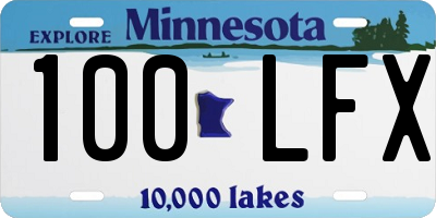 MN license plate 100LFX
