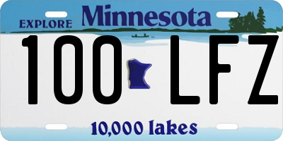 MN license plate 100LFZ