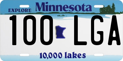 MN license plate 100LGA