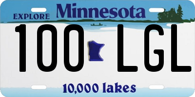 MN license plate 100LGL