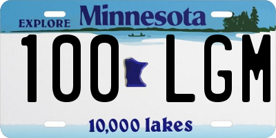 MN license plate 100LGM