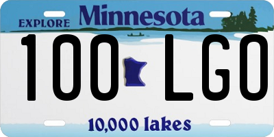 MN license plate 100LGO