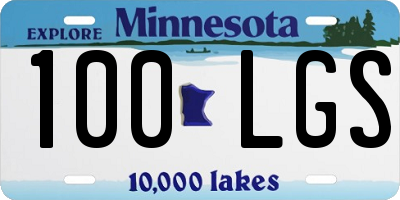 MN license plate 100LGS