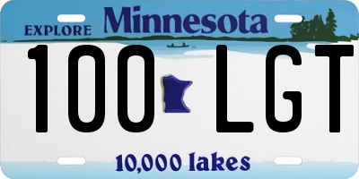 MN license plate 100LGT