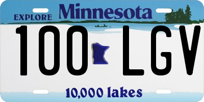 MN license plate 100LGV