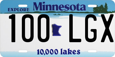 MN license plate 100LGX