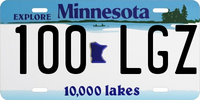 MN license plate 100LGZ
