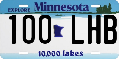 MN license plate 100LHB