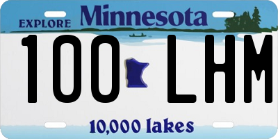 MN license plate 100LHM