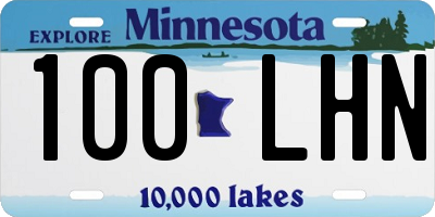 MN license plate 100LHN