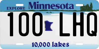 MN license plate 100LHQ