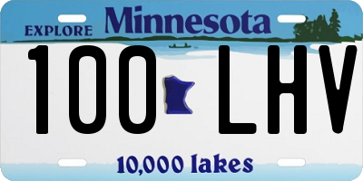 MN license plate 100LHV