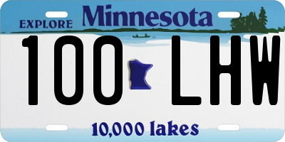MN license plate 100LHW