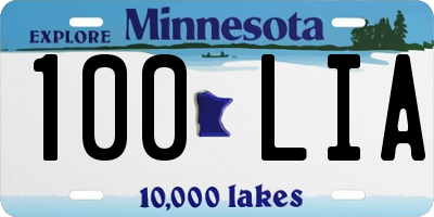 MN license plate 100LIA