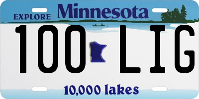 MN license plate 100LIG