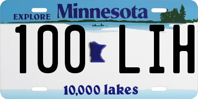 MN license plate 100LIH