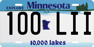 MN license plate 100LII