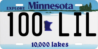 MN license plate 100LIL