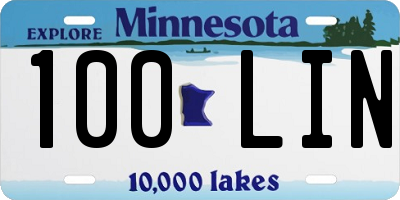 MN license plate 100LIN