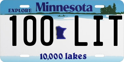 MN license plate 100LIT