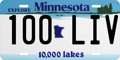 MN license plate 100LIV