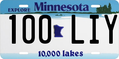 MN license plate 100LIY