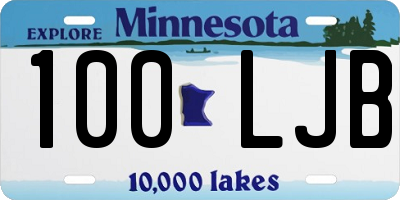 MN license plate 100LJB