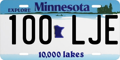 MN license plate 100LJE