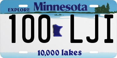 MN license plate 100LJI