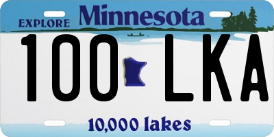 MN license plate 100LKA