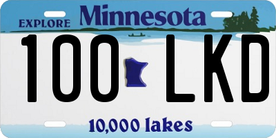 MN license plate 100LKD