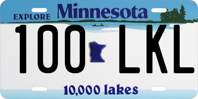 MN license plate 100LKL