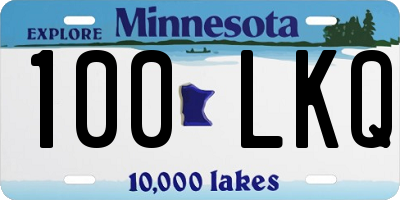 MN license plate 100LKQ
