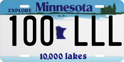 MN license plate 100LLL