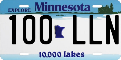 MN license plate 100LLN