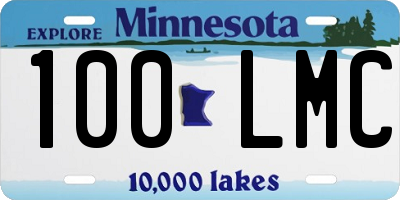 MN license plate 100LMC