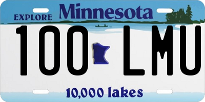 MN license plate 100LMU