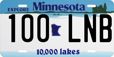 MN license plate 100LNB