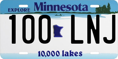 MN license plate 100LNJ