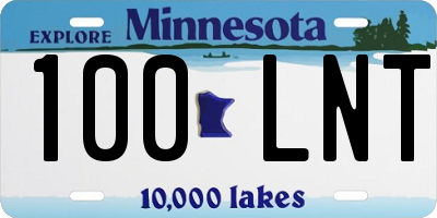 MN license plate 100LNT