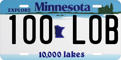 MN license plate 100LOB