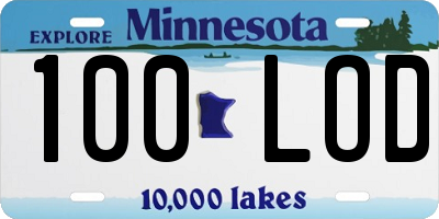 MN license plate 100LOD