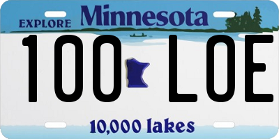MN license plate 100LOE