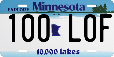 MN license plate 100LOF