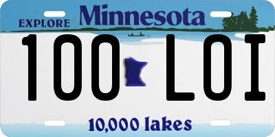 MN license plate 100LOI