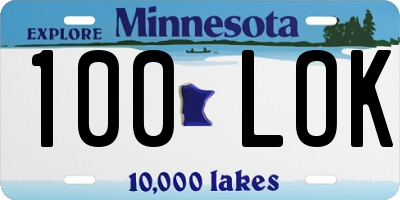MN license plate 100LOK