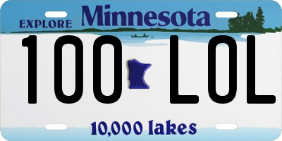 MN license plate 100LOL
