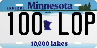 MN license plate 100LOP