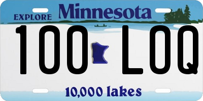MN license plate 100LOQ