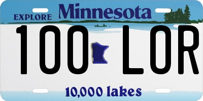 MN license plate 100LOR